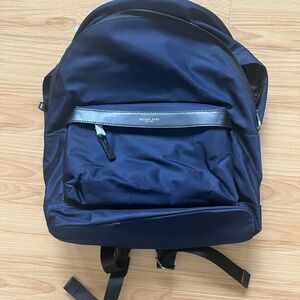 Michael Kors Dark Blue Backpack with Silver Accent